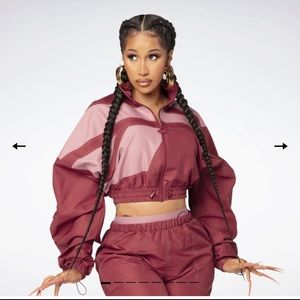 ✅SOLD✅ ON ANOTHER APP Reebok Cardi B Woven Satin Jacket